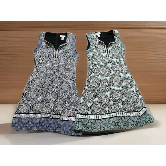 Maggy J Dresses Size 6 Stretch Floral Sleeveless Back Zip Lined EC Lot of 2 - Picture 1 of 16